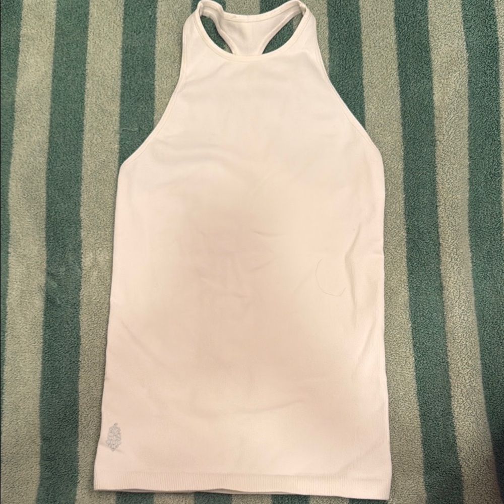 White Sleeveless Racerback Free People Movement Tank